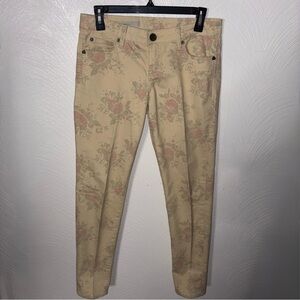 Kut from the Kloth Floral Beige Pants Size 4 Boho Victorian